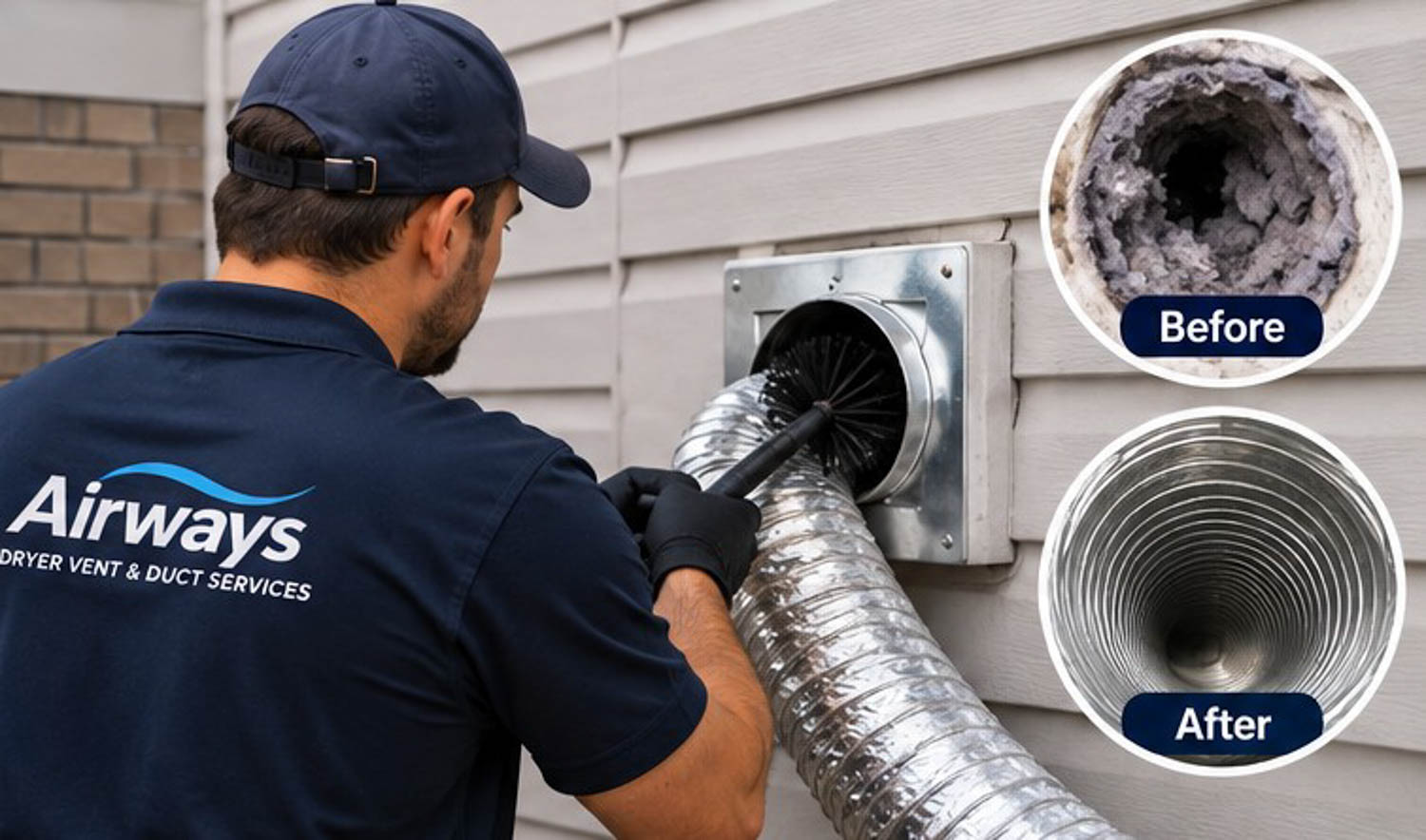 Professional dryer vent cleaning service illustration for Toronto
