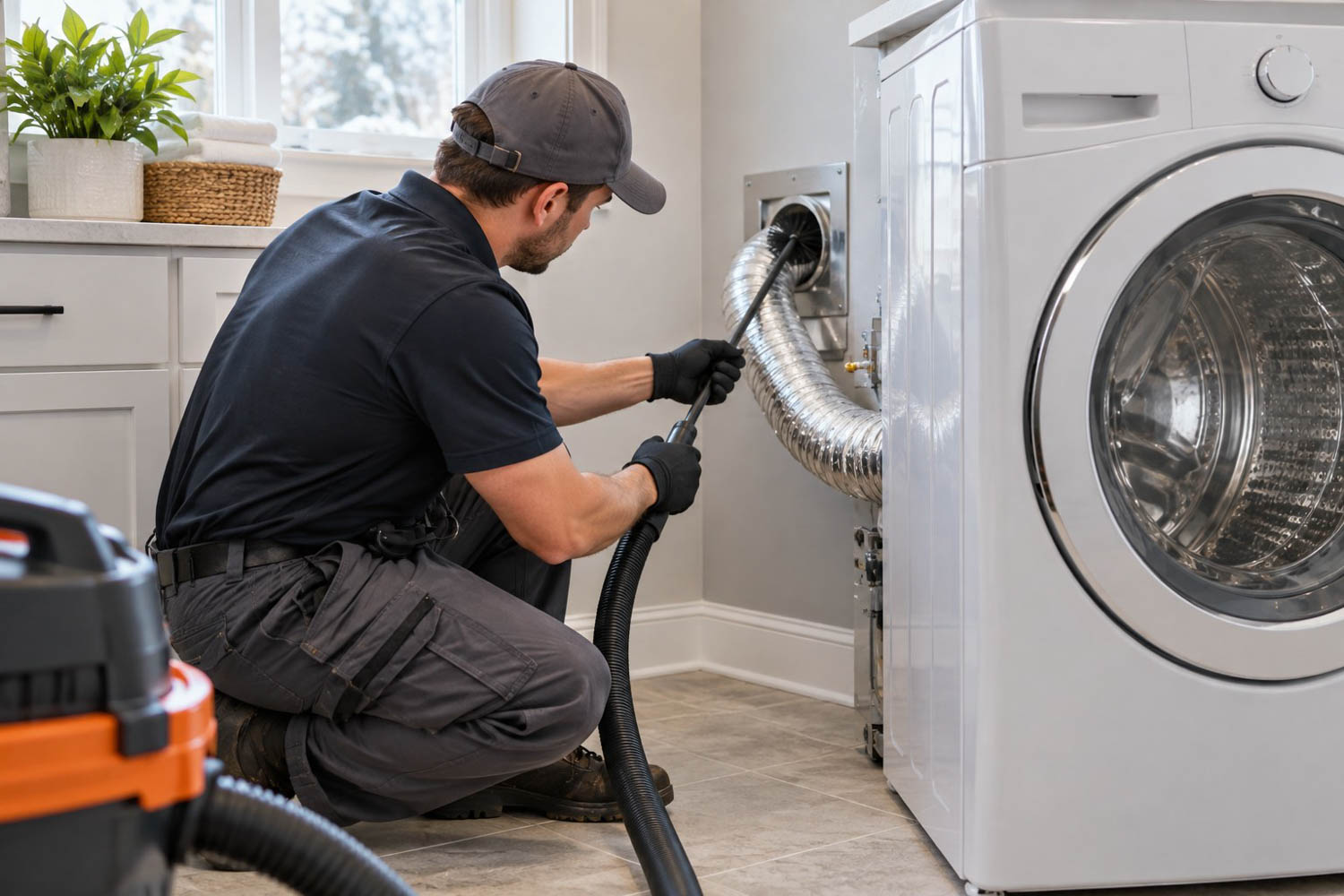 Professional dryer vent cleaning service illustration for Winnipeg